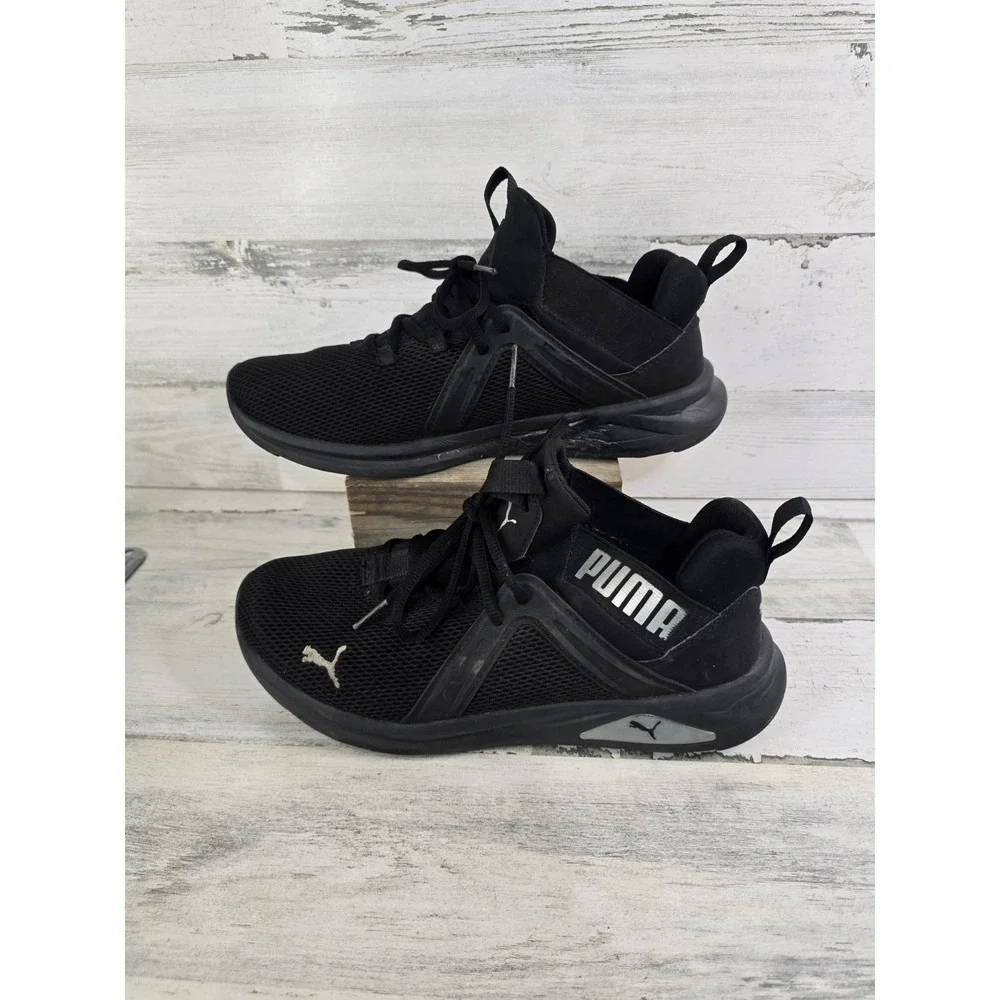 Puma Enzo 2 Mens‎ Black Silver Running Training Shoes 193256-07 Size 10 Womens